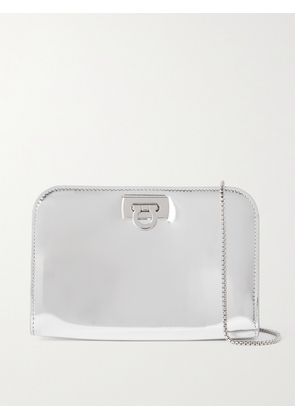 Ferragamo - Wanda Metallic Leather Wallet On A Chain - Silver - One size