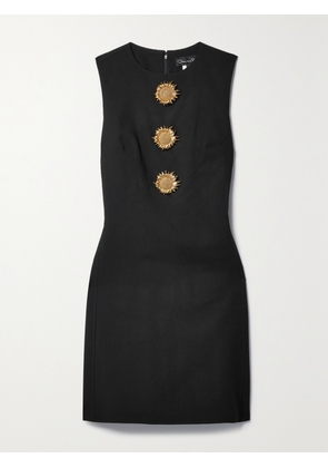Oscar de la Renta - Embellished Wool-blend Mini Dress - Black - US0,US2,US4,US6,US8,US10,US12