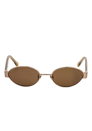Linda Farrow Sadie oval-frame sunglasses - Gold
