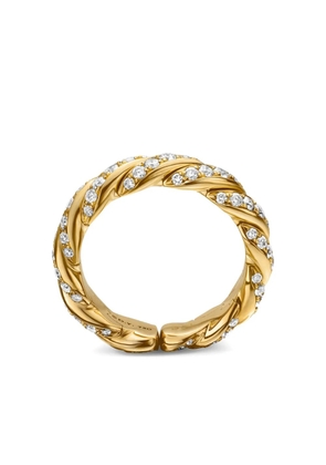 David Yurman 18kt yellow gold Sculpted Cable Flex diamond band ring (5mm)