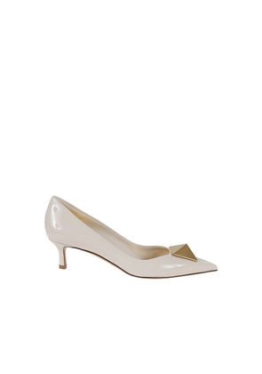 Valentino Garavani White Leather Mid Heel Pumps - EU36.5/US6.5