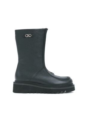 Salvatore Ferragamo Black Calfskin Ankle Boots - EU40/US10