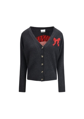 Ganni Gray Wool Cardigan - M
