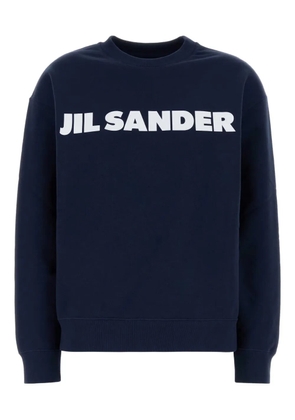Jil Sander logo-print cotton sweatshirt - Blue