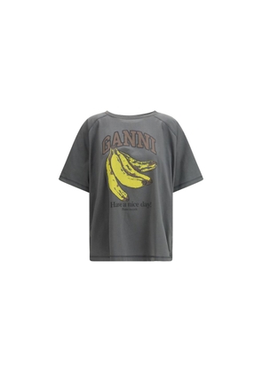 Ganni Gray Cotton T-Shirt - L/XL