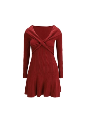 Self-Portrait Bordeaux Viscose Casual Dress - M