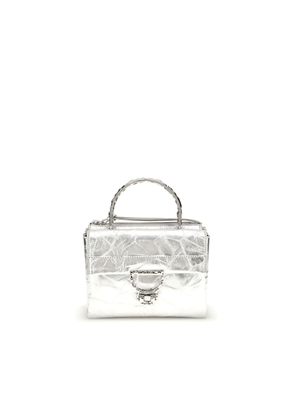 Coccinelle Silver Calf Leather Bos Taurus Handbag