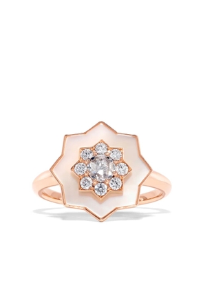 David Morris 18kt rose gold Astra diamond and mother-of-pearl ring - Pink