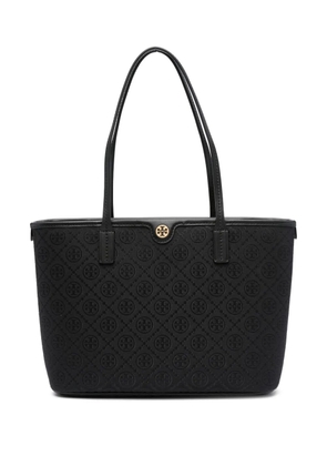 Tory Burch small T Monogram zip tote bag - Black