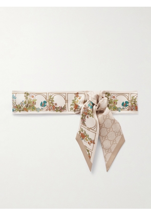 Gucci - Printed Silk-twill Scarf - Cream - One size