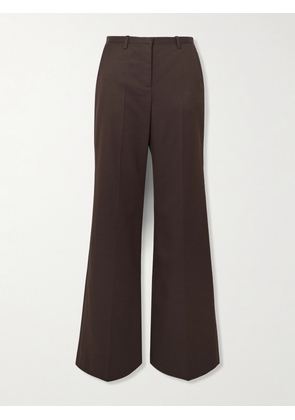 The Frankie Shop - Lyra Twill Flared Pants - Brown - x small,small,medium,large,x large