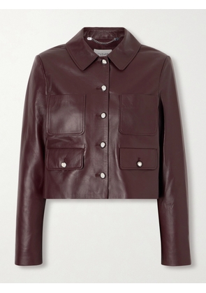 Altuzarra - Astley Cropped Leather Jacket - Burgundy - FR 34,FR 36,FR 38,FR 40,FR 42