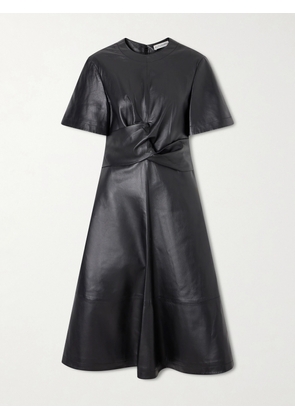 Altuzarra - Kirsty Wrap-effect Paneled Leather Midi Dress - Black - FR 34,FR 36,FR 38,FR 40,FR 42,FR 44,FR 46