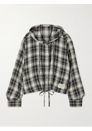 Acne Studios - Hooded Appliquéd Checked Woven Shirt - Multi - DK32,DK34,DK36,DK38,DK40,DK42