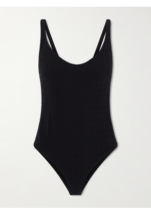 Lisa Marie Fernandez - Marilyn Stretch-seersucker Swimsuit - Black - 1,2,3,4