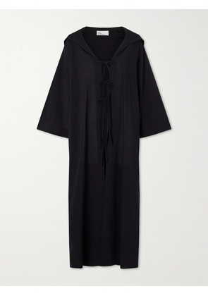 Lisa Marie Fernandez - Hooded Cotton-voile Kaftan - Black - 1,2,3,4