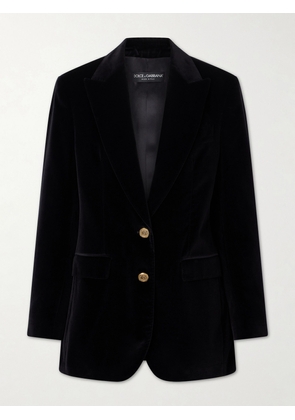 Dolce & Gabbana - Cotton-velvet Blazer - Black - IT36,IT38,IT40,IT42,IT44,IT46