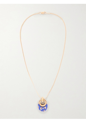 MAISON MAYLE - Niki Drop Gold-plated And Enamel Necklace - Blue - One size