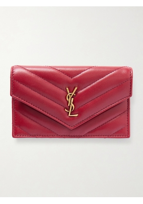 SAINT LAURENT - Cassandre Matelassé Leather Wallet - Red - One size