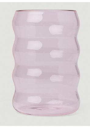 Sophie Lou Jacobsen Jumbo Ripple Glass -  Glassware Pink One Size