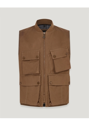 Belstaff Windermere Motorcycle Waistcoat Men's Waxed Cotton Sand Size XL