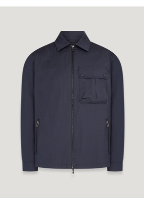 Belstaff Drome Overshirt Men's Cotton Gabardine Dark Ink Size XS