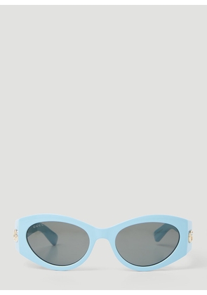 Gucci Gg Cat Eye Sunglasses - Woman Sunglasses Blue One Size