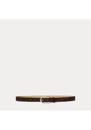 Stirrup-Buckle Calfskin Suede Belt