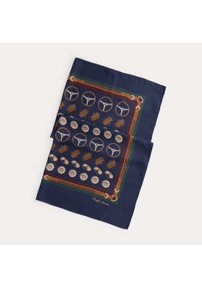 Automotive-Print Silk Square Scarf