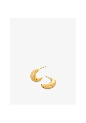 Womens Monica Vinader Crescent Moon Medium 18ct Yellow Gold-Plated Vermeil Sterling-Silver Hoop Earrings