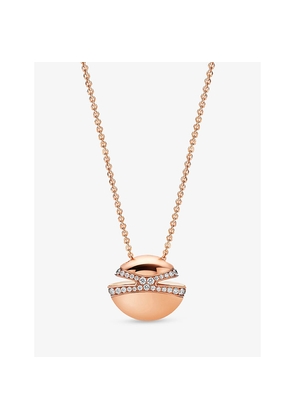 Bvlgari Cabochon 18ct Rose-Gold and 0.55ct Pavé-Diamond Pendant Necklace