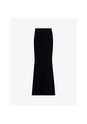 Womens Leem Godet Flared-Hem High-Rise Jersey Midi Skirt