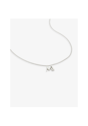 Womens Monica Vinader M Letter-Charm Sterling-Silver Pendant Necklace