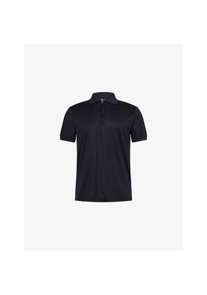 Mens Emporio Armani Short-Sleeves Regular-Fit Woven Polo Shirt