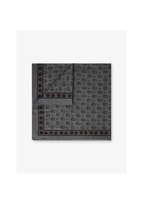 Womens Soeur Classique Floral-Print Wool-Twill Scarf