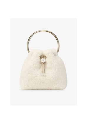 Womens Jimmy Choo Bon Bon Shearling Top-Handle Bag