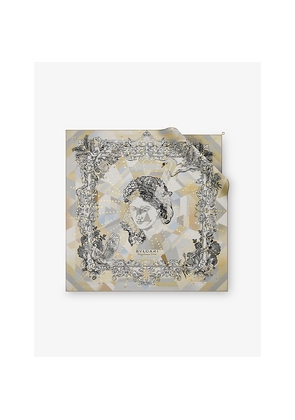 Womens Bvlgari Polychroma Printed Square Silk-Twill Scarf