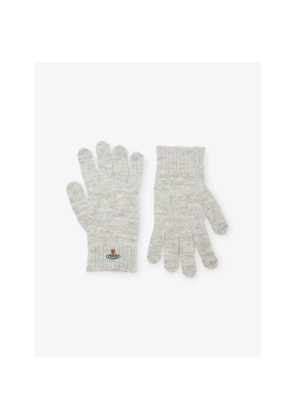 Womens Vivienne Westwood Fluffy Brand-Embroidered Alpaca-Blend Gloves
