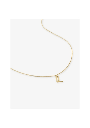 Womens Monica Vinader Initial L 18ct Gold Vermeil-Plated 925 Sterling Silver Necklace