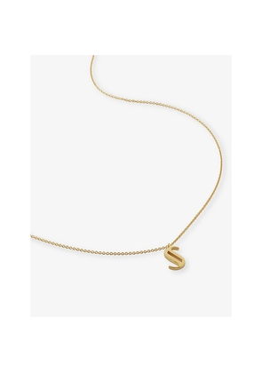 Womens Monica Vinader Initial S 18ct Gold-Vermeil Plated 925 Sterling Silver Necklace