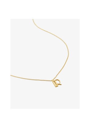 Womens Monica Vinader Initial R 18ct Gold-Vermeil Plated 925 Sterling Silver Necklace