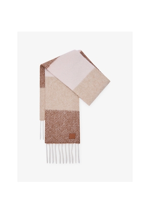 Womens Loewe Colour-Block Alpaca and Wool-Blend Scarf
