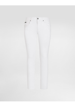 Dolce & Gabbana White Regular Stretch Jeans - Man Denim Multi-colored 54