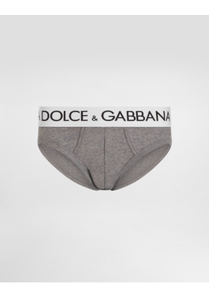 Dolce & Gabbana Mid-rise Briefs In Two-way Stretch Cotton - Man Underwear And Loungewear Gray Cotton 6