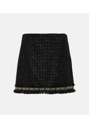 Versace Embellished metallic tweed miniskirt