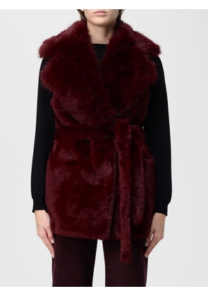 Fur Coat V73 Woman color Red