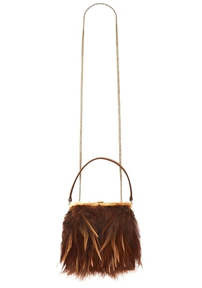 Saint Laurent Nuit Blanche Chain Bag in Cacao - Brown. Size all.