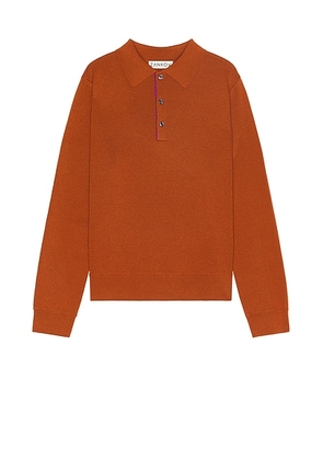 Zankov Artem Merino Polo in Tabacco - Burnt Orange. Size L/XL (also in ).