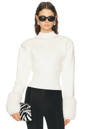 Ronny Kobo Jenner Knit Top in Ivory - Ivory. Size M (also in XS).