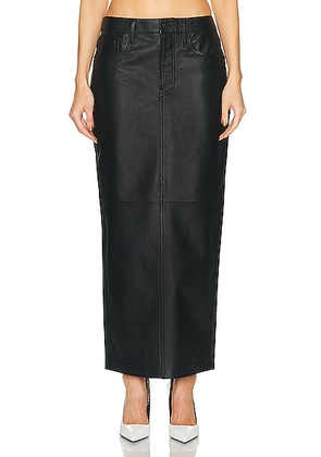WARDROBE.NYC Leather Column Skirt in Black - Black. Size XS (also in S).